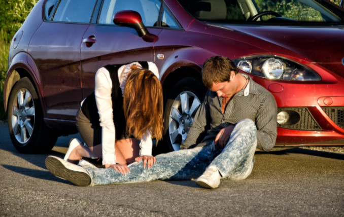 Car accident with pedestrian