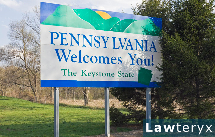 “Welcome to Pennsylvania” interstate sign