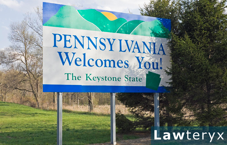 “Welcome to Pennsylvania” interstate sign