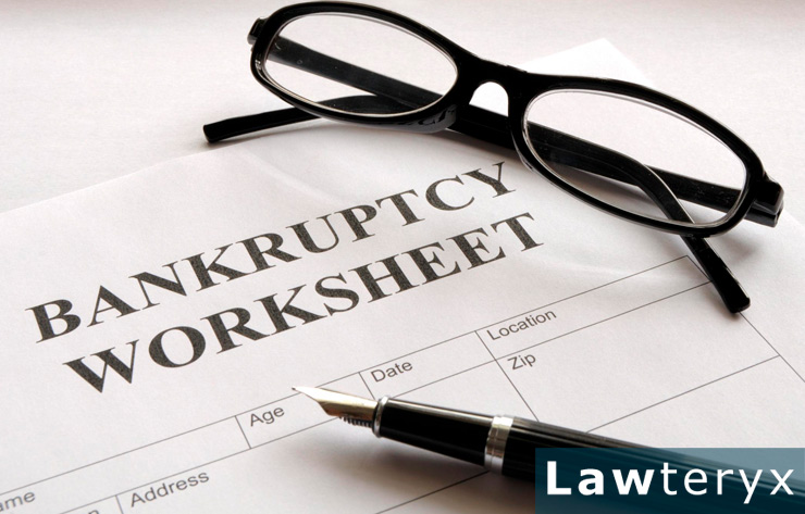 close-up image of bankruptcy worksheet